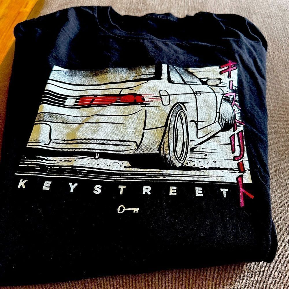 Key Street‎ Driftin' Black T-Shirt - Large Print Tee Streetwear - size XL